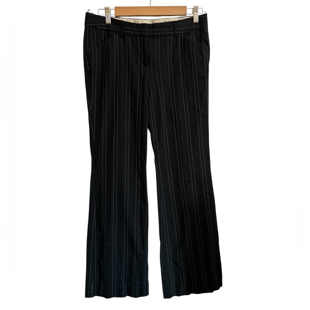 The Limited Black Pinstripe Flare Legged Pants